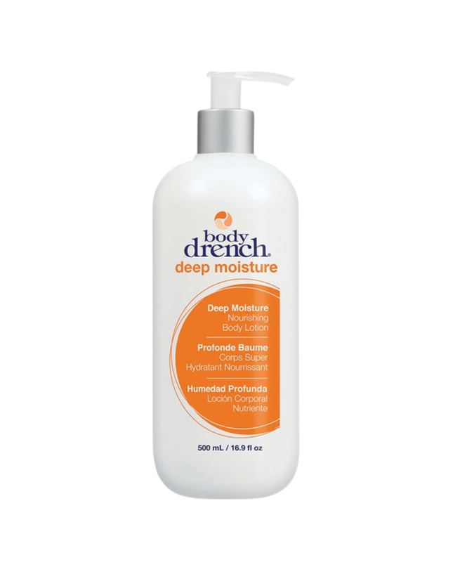 Body Drench introduces Deep Moisture Nourishing Body Lotion, a perfect complement to the Original and Unscented Lotions. This lotion provides deep moisture, soothes dry skin and leaves a clean fresh scent.