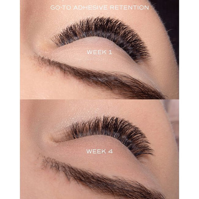 Blinking, bathing, crying happy tears—lash extensions go through a lot. Give yours extra life with our exclusively developed, custom-made eyelash extension glue.