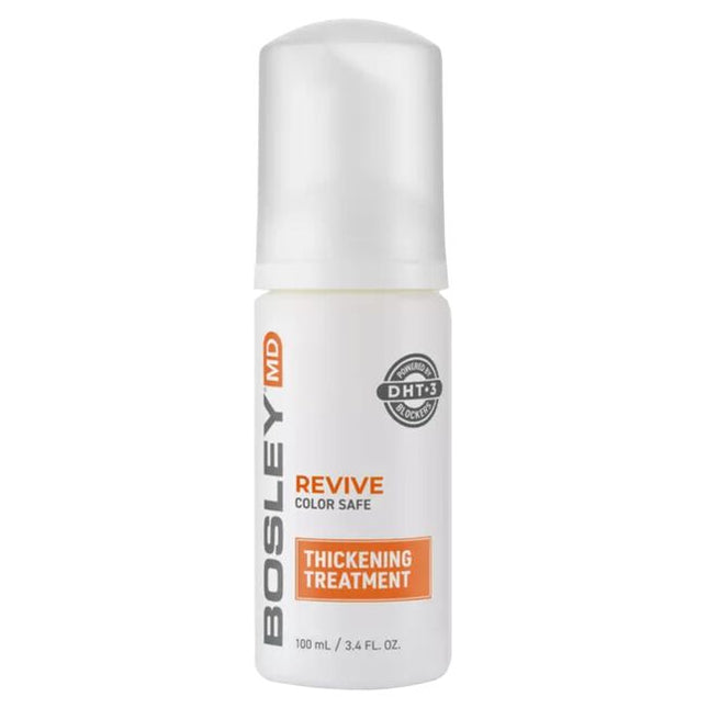 BosRevive Leave-In Thickening Treatment is uniquely formulated for those who want to help restore visibly thinning hair. Designed to help inhibit DHT, this lightweight, foaming, alcohol-free intensive treatment may aid in rejuvenating the scalp and help support the growth of stronger, healthier hair.