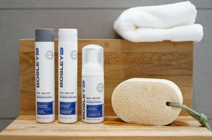 Help restore visibly thinning hair with BosRevive 30-Day Kit designed for Non Color Treated Hair featuring a simple, 3-step system including a Nourishing Shampoo, Volumizing Conditioner and Leave-In Thickening Treatment.
