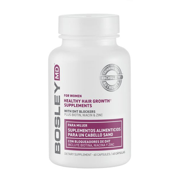 Healthy Hair Growth Supplements may combat hair loss with DHT inhibiting botanicals plus Biotin, Niacin and Zinc for thicker, fuller looking hair. Biotin helps strengthen the hair follicle while Niacin and Zinc maintain healthy hair and reduce shedding. L-lysine in the Women's Healthy Hair Supplements helps the body absorb iron from food, nourishing hair follicles and encouraging growth. May also improve the appearance of skin and nails.