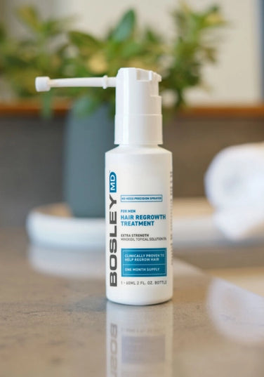 Clinically proven to regrow hair and slow down further hair loss, Hair Regrowth Treatment with Minoxidil formulated exclusively for Men is a leave-in, FDA-approved treatment available in a no-mess sprayer application. Reactivate hair follicles to stimulate hair growth and fight hair loss with this clinically proven formula and achieve thicker, fuller looking hair. 60 day supply.