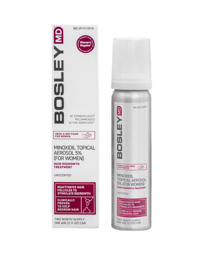 Clinically proven to regrow hair and slow down further hair loss, Hair Regrowth Treatment with Minoxidil formulated exclusively for Women is a leave-in, FDA-approved treatment available in an easy-to-apply foam application. 2 month supply.