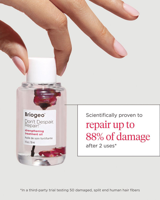 A lightweight, silicone-free oil that helps seal split ends, repair hair damage, and prevent future breakage.