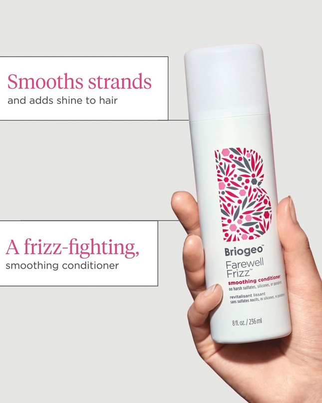 A frizz-fighting, silicone-free conditioner that smooths strands and adds shine to hair.