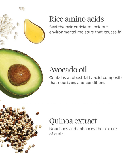 A protein-free, weekly hair mask that intensely moisturizes, enhances slip, and boosts definition for soft, bouncy, and vibrant curls.