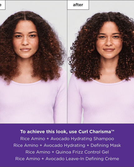 A protein-free, weekly hair mask that intensely moisturizes, enhances slip, and boosts definition for soft, bouncy, and vibrant curls.