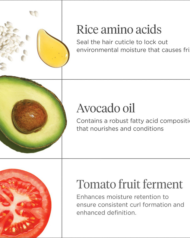 A curl-defining styling cream that provides soft, flexible control for waves and curls while boosting hydration and minimizing frizz.