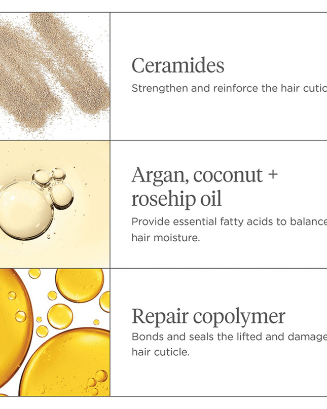 An invisible, leave-in treatment that seals split ends, reverses damage, and prevents future breakage with bioidentical lipids and clinically-proven repair technology.