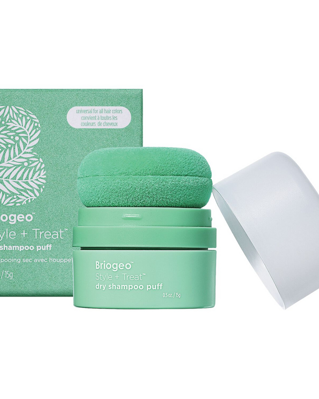 Style + Treat™ Dry Shampoo Puff is a lightweight, aerosol-free powder that absorbs excess oil to refresh hairstyles. This talc-free dry shampoo uses a compact power puff for a convenient, on-the-go root refresh.