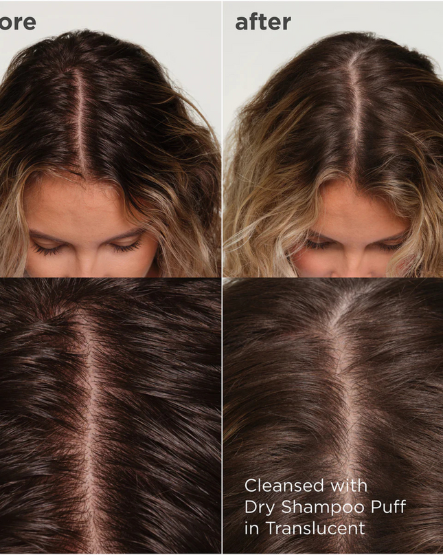 Style + Treat™ Dry Shampoo Puff is a lightweight, aerosol-free powder that absorbs excess oil to refresh hairstyles. This talc-free dry shampoo uses a compact power puff for a convenient, on-the-go root refresh.