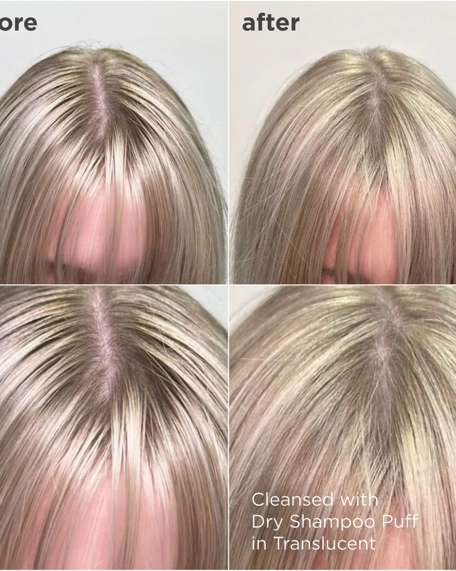 Style + Treat™ Dry Shampoo Puff is a lightweight, aerosol-free powder that absorbs excess oil to refresh hairstyles. This talc-free dry shampoo uses a compact power puff for a convenient, on-the-go root refresh.