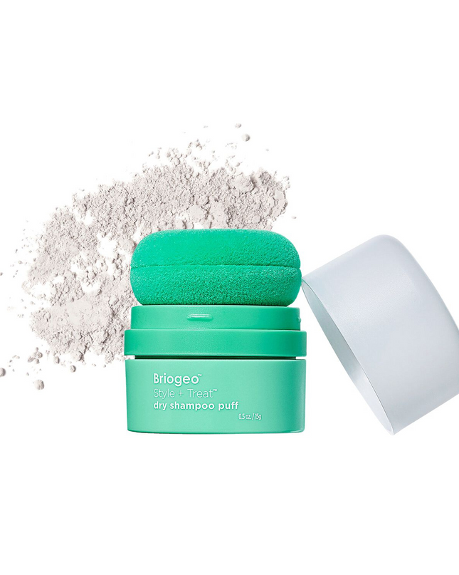 Style + Treat™ Dry Shampoo Puff is a lightweight, aerosol-free powder that absorbs excess oil to refresh hairstyles. This talc-free dry shampoo uses a compact power puff for a convenient, on-the-go root refresh.