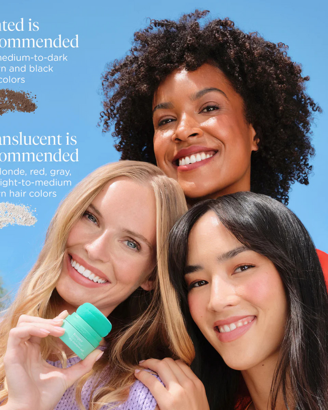 Style + Treat™ Dry Shampoo Puff is a lightweight, aerosol-free powder that absorbs excess oil to refresh hairstyles. This talc-free dry shampoo uses a compact power puff for a convenient, on-the-go root refresh.