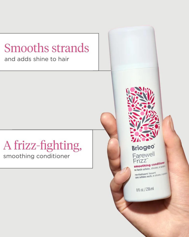 A frizz-fighting, silicone-free conditioner that smooths strands and adds shine to hair.