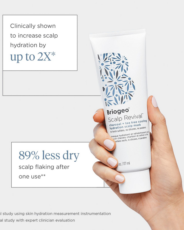 A scalp hydration mask clinically shown to increase scalp hydration by up to 2X.