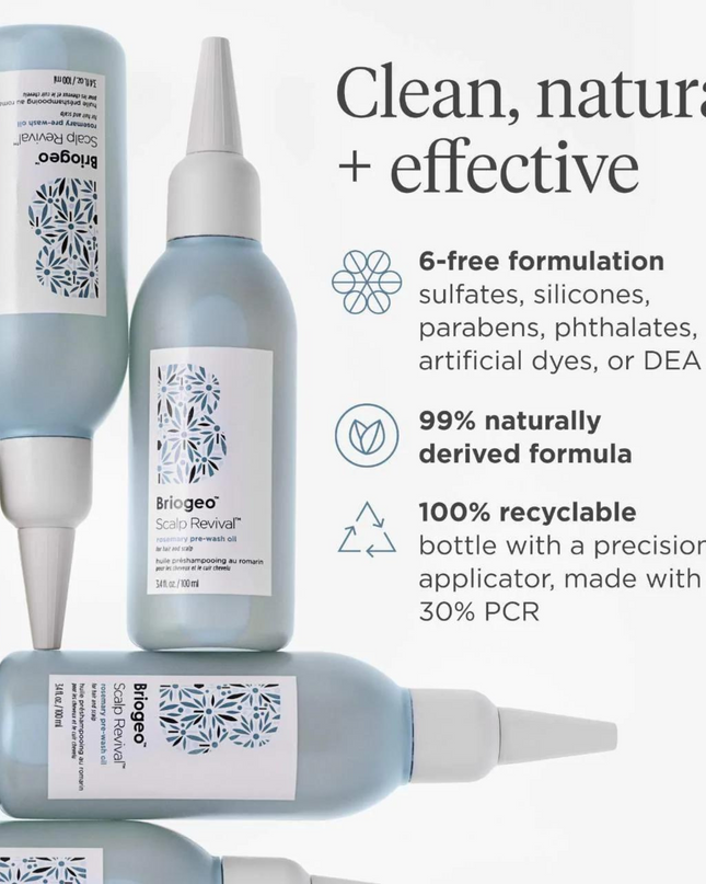 A hair and scalp pre-wash treatment formulated with biomimetic lipid-rich oils and vitamins that strengthen the skin’s moisture barrier while deeply nourishing the hair. Rosemary oil, tea tree oil, and bisabolol help soothe a dry scalp and create a balanced environment to support healthy hair.