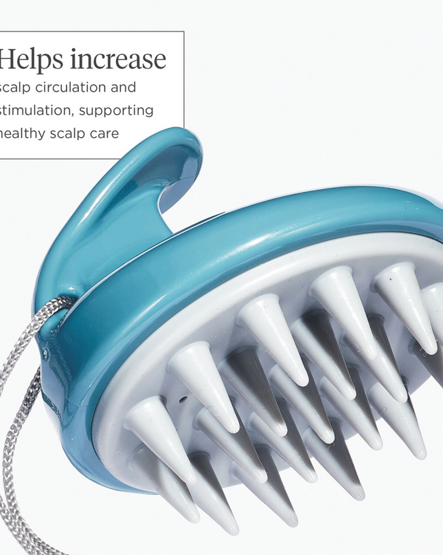 A hand-held scalp massager that helps increase scalp circulation and stimulation to support a healthy scalp and hair.