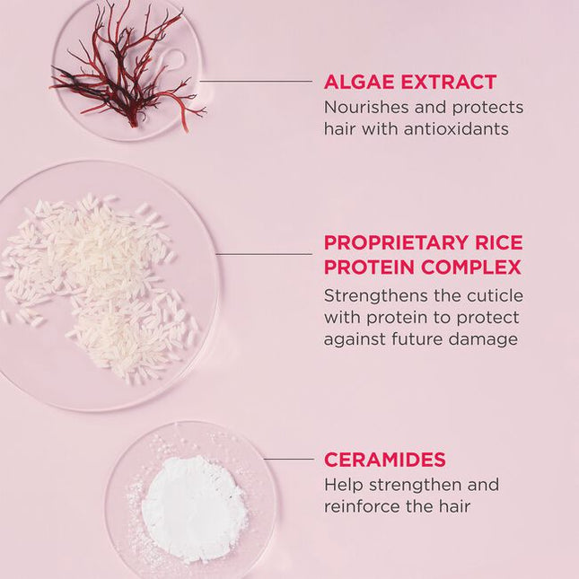 A concentrated water-activated treatment shampoo that gently cleanses severely damaged hair while replenishing it with vital nutrients.