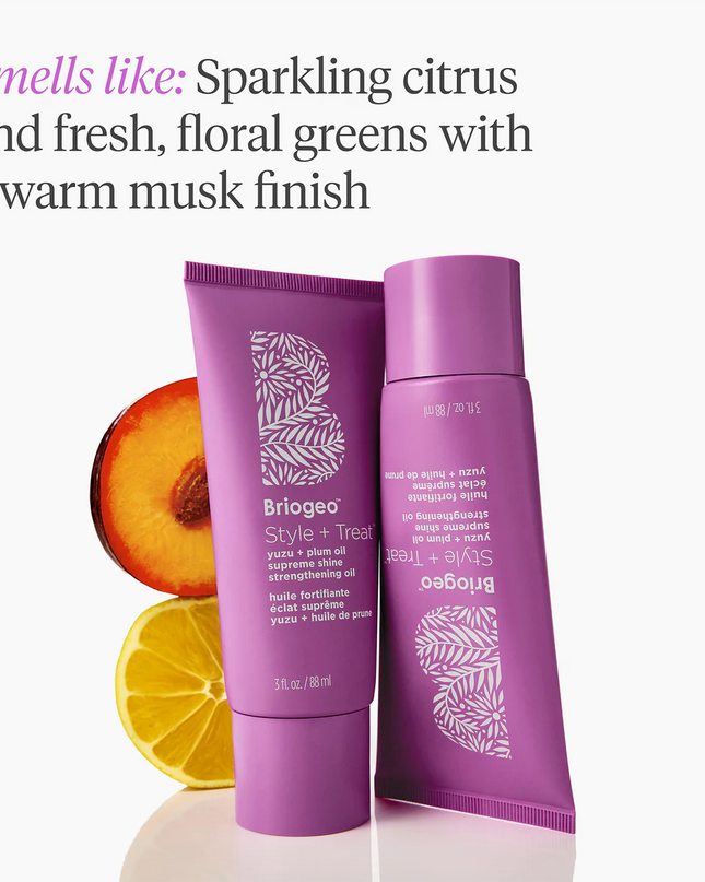 A cushiony, pearlescent gloss-to-oil essential that delivers instant shine, lasting moisture + strengthens strands for glossy, healthy-looking hair. Created with 99% naturally derived ingredients, this silicone-free hair oil enhances dry, dull strands with revitalizing moisture and a glistening finish. For medium to thick hair, use daily for a high-shine finish. For fine to medium, use for high-shine slicked-back styling.