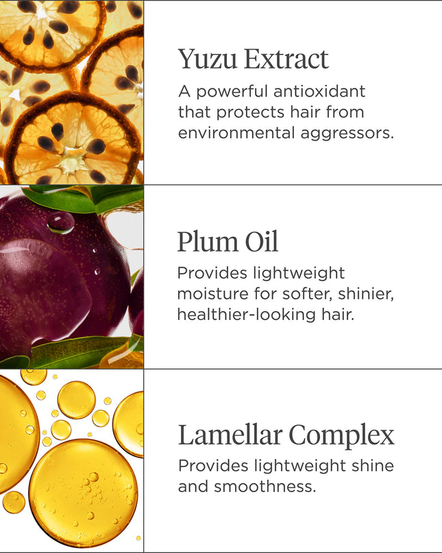 A silicone-free multitasking hair oil that protects, smooths, moisturizes and adds subtle shine to fine hair without weighing it down. Using 99% naturally derived ingredients, this versatile oil enhances fine to medium hair with weightless moisture, a soft, subtle glow, and a frizz-free finish. Heat + humidity protection combine with a featherweight texture to allow for wet or dry styling without damage to delicate strands.