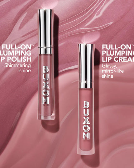 BUXOM's Full-On Plumping Lip Polish glides on with a weightless, non-sticky feel, visibly plumping the appearance of lips. Our signature peptide complex plumps, while vitamin E provides moisture for soft, luscious lips. All with a high-shine, shimmering finish and a comfortable, tantalizing tingle.