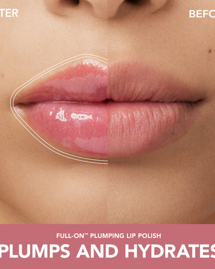 BUXOM's Full-On Plumping Lip Polish glides on with a weightless, non-sticky feel, visibly plumping the appearance of lips. Our signature peptide complex plumps, while vitamin E provides moisture for soft, luscious lips. All with a high-shine, shimmering finish and a comfortable, tantalizing tingle.