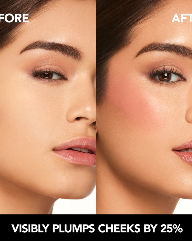 This cutting-edge blush combines the ease of a cream, the finish of a powder and our advanced plumping technology that’s clinically shown to visibly plump cheeks. A perfect blend of matte &amp; radiant, the airy texture blends like a dream, leaving cheeks with a hazy wash of medium buildable color and a diffused, cloud-like finish. Cruelty free.