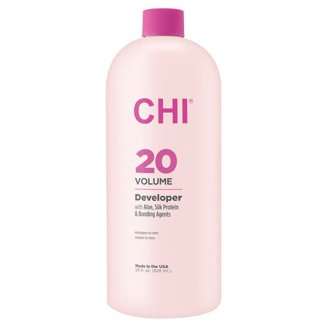 CHI Developer offers excellent conditioning properties and protection to hair while providing moisture to dry and sensitive scalps. It provides a stronger barrier on the strands, reducing frizz and adding shine with stronger fibers, capable of bonding and repairing hair form the inside out. Helps protect against environmental stressors and color loss.