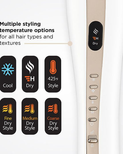 The CHI Lava® AirGlide Multistyler combines advanced CHI Lava Technology with powerful airflow and precision heating to deliver salon-quality results in one sleek, all-in-one tool. Designed with Volcanic Lava-infused plates and a high-speed 106,900 RPM motor, it offers fast drying and frizz-free styling with minimized heat damage.