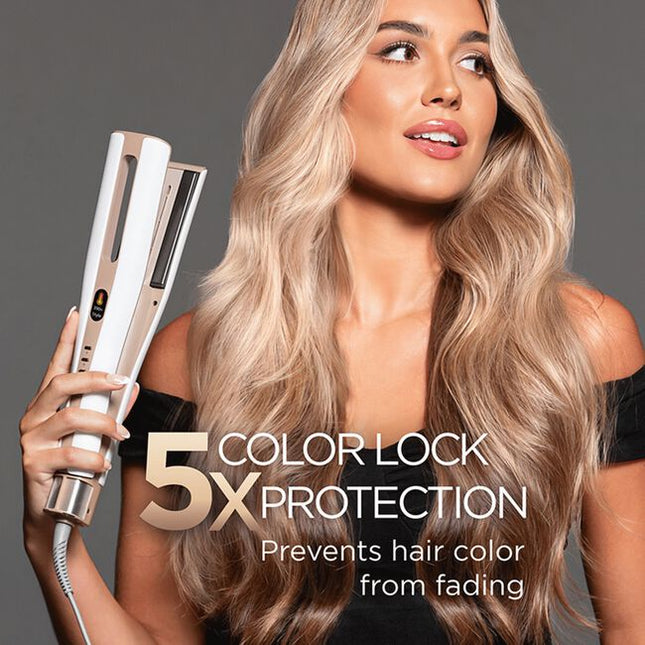 The CHI Lava® AirGlide Multistyler combines advanced CHI Lava Technology with powerful airflow and precision heating to deliver salon-quality results in one sleek, all-in-one tool. Designed with Volcanic Lava-infused plates and a high-speed 106,900 RPM motor, it offers fast drying and frizz-free styling with minimized heat damage.