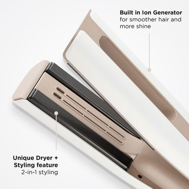 The CHI Lava® AirGlide Multistyler combines advanced CHI Lava Technology with powerful airflow and precision heating to deliver salon-quality results in one sleek, all-in-one tool. Designed with Volcanic Lava-infused plates and a high-speed 106,900 RPM motor, it offers fast drying and frizz-free styling with minimized heat damage.