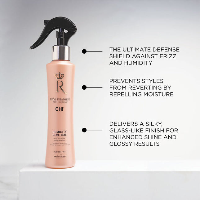 Frizz Tamer and Water Repellent. This lightweight no-heat required spray forms a protective shield on hair, sealing the cuticle to lock in moisture. It smooths strands to prevent frizz and provides a stunning high-shine finish.