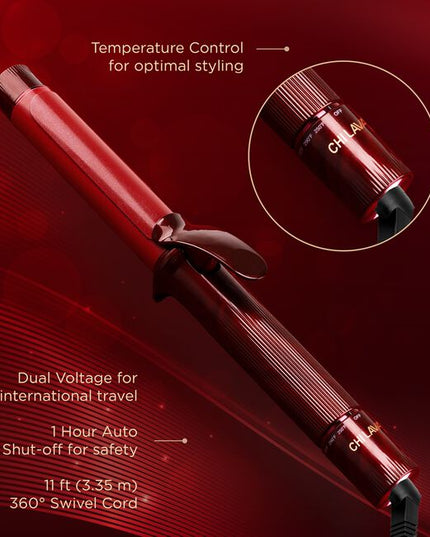 Celebrating 40 years of CHI innovation, this 1.25” Curling Iron is a tribute to CHI's Ruby Anniversary—a mile stone representing passion, strength, and lasting beauty. From CHI's ground breaking ceramic roots to the evolution of CHI LAVA Advanced Technology, this tool reflects four decades of progress. The fusion of CHI Ceramic and Volcanic Lava delivers consistent, even heat for smooth, voluminous curls with enhanced shine—honoring the past while styling the future.