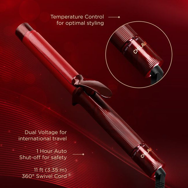 Celebrating 40 years of CHI innovation, this 1.25” Curling Iron is a tribute to CHI's Ruby Anniversary—a mile stone representing passion, strength, and lasting beauty. From CHI's ground breaking ceramic roots to the evolution of CHI LAVA Advanced Technology, this tool reflects four decades of progress. The fusion of CHI Ceramic and Volcanic Lava delivers consistent, even heat for smooth, voluminous curls with enhanced shine—honoring the past while styling the future.