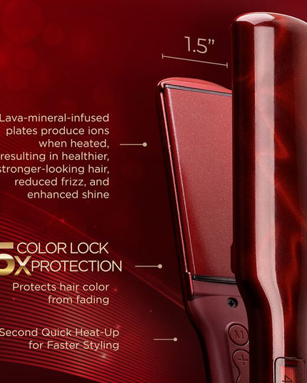 Forty years of innovation deserve a symbol as timeless as the ruby. This 1.5” Hairstyling Iron celebrates CHI’s Ruby Anniversary, honoring four decades of iconic, professional styling. Built on the foundation of CHI's original ceramic breakthrough and evolved with Volcanic Lava, the patented CHI LAVA Advanced Technology represents strength, consistency, and refinement. Designed for smooth, efficient styling at optimal temperatures, this evolution delivers sleek, salon-quality results.