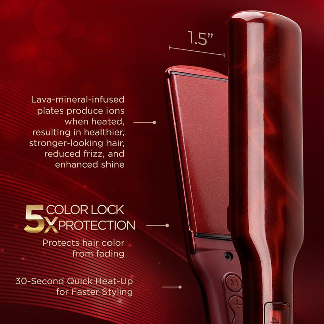 Forty years of innovation deserve a symbol as timeless as the ruby. This 1.5” Hairstyling Iron celebrates CHI’s Ruby Anniversary, honoring four decades of iconic, professional styling. Built on the foundation of CHI's original ceramic breakthrough and evolved with Volcanic Lava, the patented CHI LAVA Advanced Technology represents strength, consistency, and refinement. Designed for smooth, efficient styling at optimal temperatures, this evolution delivers sleek, salon-quality results.