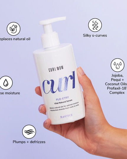 A serum that supplements natural oils lacking in curly and coily hair for instantly silky, defined, frizz-free results. Rich-oil blend moisturizes strands from root to tip for instantly plump, plush, juicy curls. No weight or greasy feel!