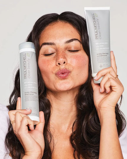 Expand your skin care routine with healthy scalp essentials from Paul Mitchell® Clean Beauty. Clean Beauty Scalp is infused with gentle botanicals that help rebalance sebum production (happy scalp!) while strengthening and nourishing strands (healthy hair!). Infused with nutrient-rich Italian grapevine sap and soothing chamomile extract, the 3-part system calms a dry, oily or sensitive scalp with instant, cooling relief you can feel (ahhh).
