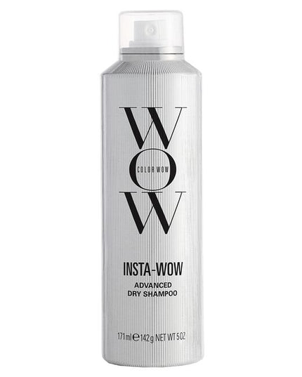 Insta-WOW Advanced Dry Shampoo breakthrough dry shampoo removes up to 95%* of oil for a shampoo-grade clean - no white cast, no clumping, no buildup. Color WOW's proprietary Active Cleansing Technology dissolves oil into micro-droplets, while ultra-fine, high-performance starches absorb it + lift it away, leaving no gritty residue, hair is soft + shiny as if freshly washed.