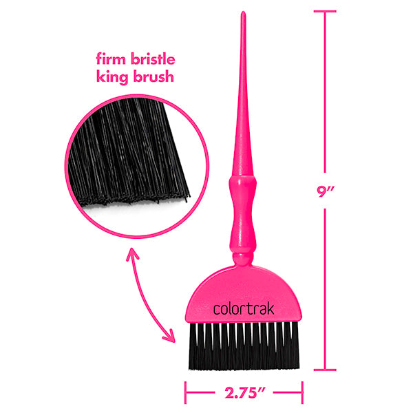 Experience the bold precision and control of the Electric Pink Wand, crafted for comfortable performance. The single King and two Queen size brushes have a non-slip ergonomic grip and stain-resistant handles. This vibrant tool ensures superior control and effortless clean-up. 