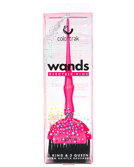 Experience the bold precision and control of the Electric Pink Wand, crafted for comfortable performance. The single King and two Queen size brushes have a non-slip ergonomic grip and stain-resistant handles. This vibrant tool ensures superior control and effortless clean-up. 