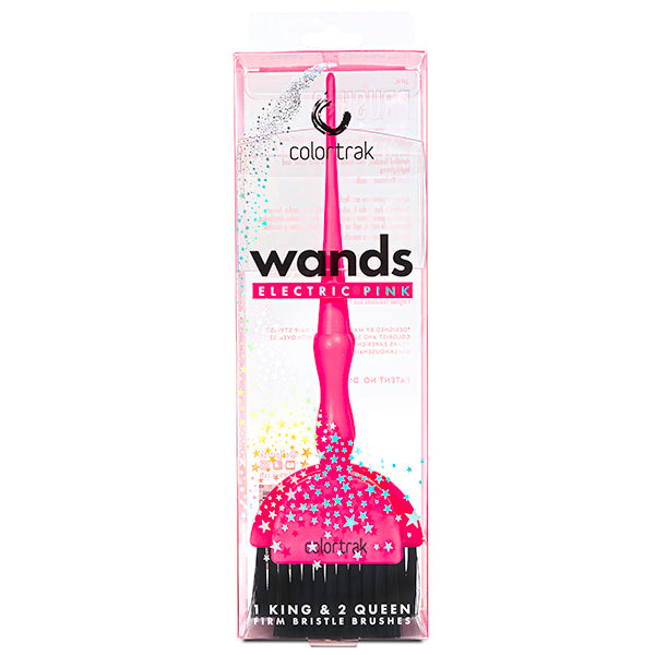 Experience the bold precision and control of the Electric Pink Wand, crafted for comfortable performance. The single King and two Queen size brushes have a non-slip ergonomic grip and stain-resistant handles. This vibrant tool ensures superior control and effortless clean-up. 