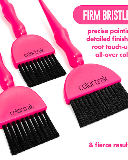 Experience the bold precision and control of the Electric Pink Wand, crafted for comfortable performance. The single King and two Queen size brushes have a non-slip ergonomic grip and stain-resistant handles. This vibrant tool ensures superior control and effortless clean-up. 