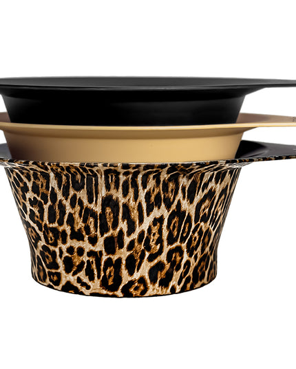 The Colortrak Leopard Stackable Color Bowl (3 Pack) is a professional-grade salon tool set designed to combine visual flair with heavy-duty function.