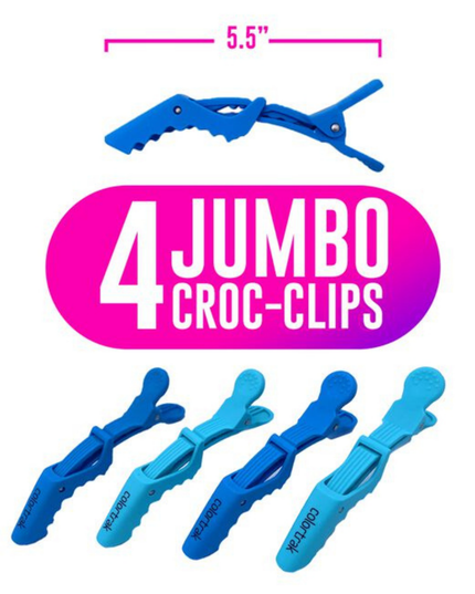 These salon clips are designed for a superior grip on a larger surface area, giving stylists better control. These Jumbo Croc Clips are perfect to work with long, voluminous hair.
