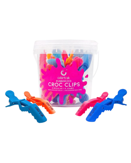 These salon clips are designed for a superior grip on a larger surface area, giving stylists better control. These Jumbo Croc Clips are perfect to work with long, voluminous hair.