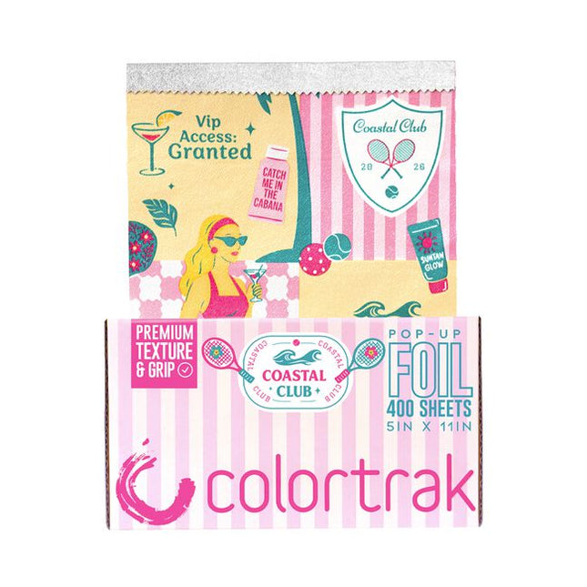 Say hello to Coastal Club, where every highlight is members only and your glow is always on the list. Think cabana vibes, tennis court chic, and sun drenched cocktails with the girls, this foil is all about effortless glam with pro level performance. From bold blondes to sun kissed highlights, every application feels like a poolside cocktail, effortless, elevated, and just the right amount of glam. Join the club. Flawless color looks good on you. Graceful. Glamorous. Game ready. This is Coastal Club.