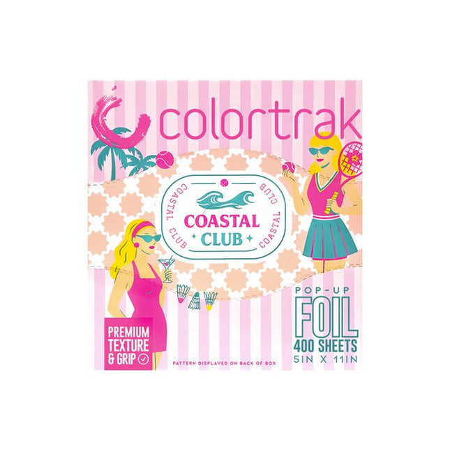 Say hello to Coastal Club, where every highlight is members only and your glow is always on the list. Think cabana vibes, tennis court chic, and sun drenched cocktails with the girls, this foil is all about effortless glam with pro level performance. From bold blondes to sun kissed highlights, every application feels like a poolside cocktail, effortless, elevated, and just the right amount of glam. Join the club. Flawless color looks good on you. Graceful. Glamorous. Game ready. This is Coastal Club.
