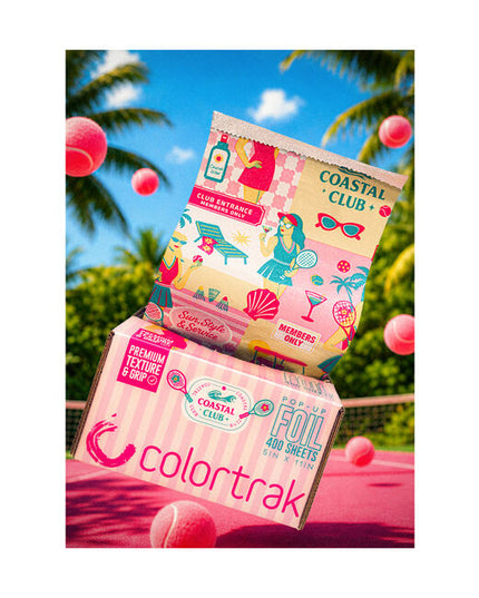 Say hello to Coastal Club, where every highlight is members only and your glow is always on the list. Think cabana vibes, tennis court chic, and sun drenched cocktails with the girls, this foil is all about effortless glam with pro level performance. From bold blondes to sun kissed highlights, every application feels like a poolside cocktail, effortless, elevated, and just the right amount of glam. Join the club. Flawless color looks good on you. Graceful. Glamorous. Game ready. This is Coastal Club.